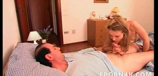  teen blonde strip in front of her father